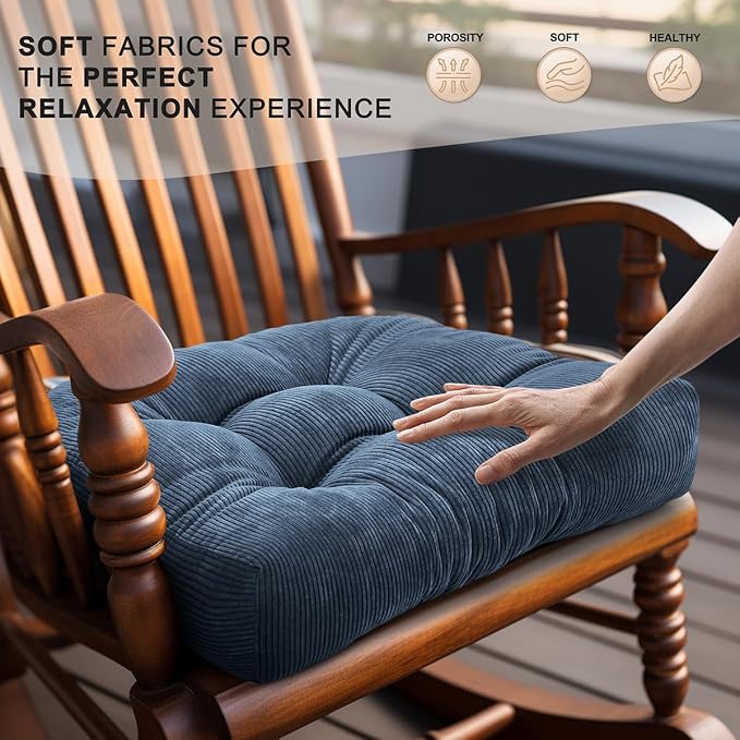 Lokex Rocking Chair Cushion Only, Tufted Non-Slip Comfortable Rocking Chair - Image 4