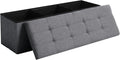 45.3 Inches Storage Ottoman Bench Foldable Seat Footrest Shoe Bench End of Bed by CUYOCA-MakeYouFeelComfort