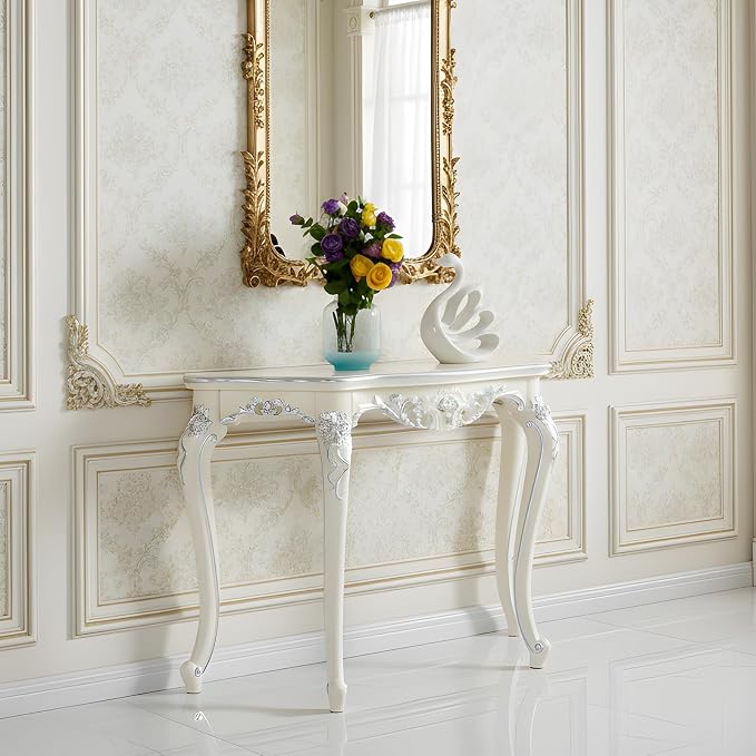 Vintage French Console Table, Wood Entryway Table - Image 7