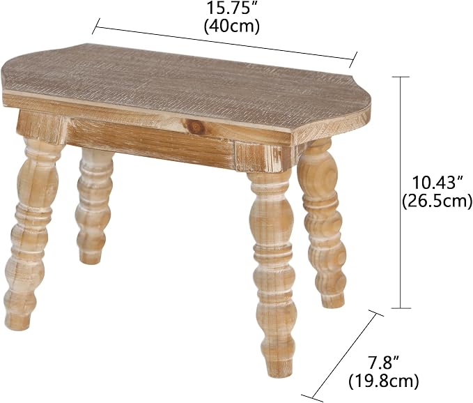 dwellington Wooden Bathroom Wood Foot Stool - Image 3