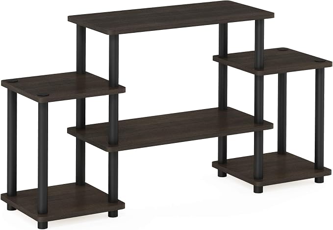 Furinno Turn-N-Tube No Tools Entertainment TV Stands, Dark Brown/Black - Image 6