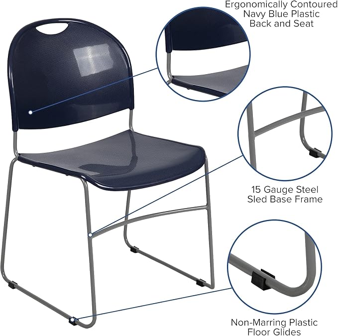 Flash Furniture HERCULES Series 5 Pack 880 lb. Capacity Navy Ultra-Compact - Image 5