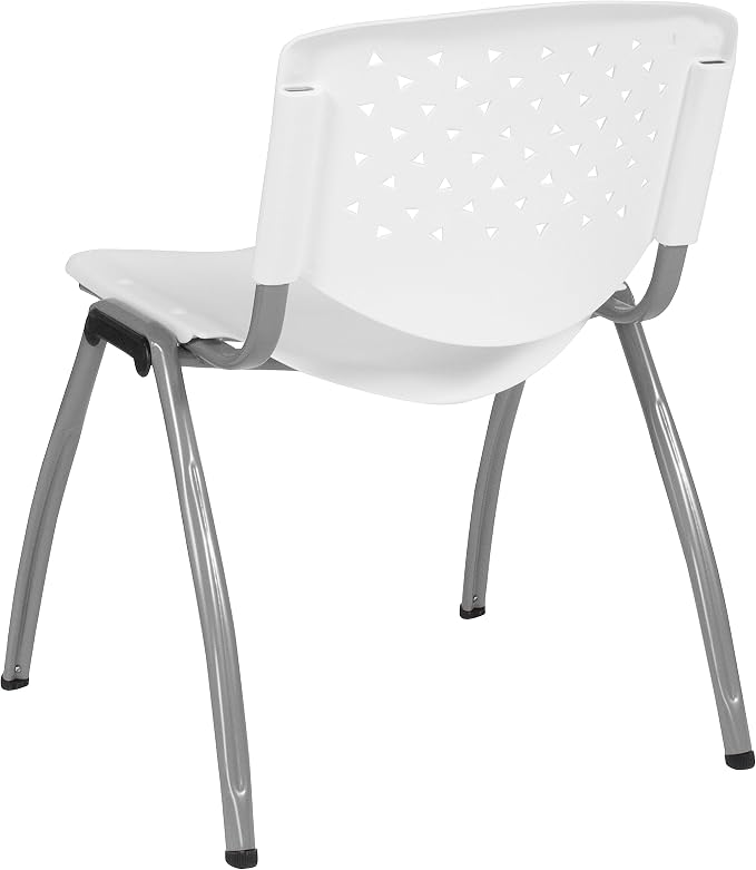 Flash Furniture HERCULES -5 Pack 880 lb. Capacity White Plastic Stack Chair | - Image 10
