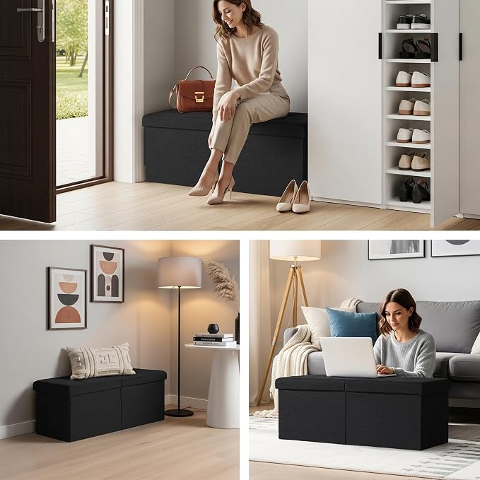 35-INCH Storage Ottoman Bench, Footrest - Image 7