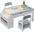 5-in-1 Kids Art Table and Chairs, Toddler Table and Chair Set, Craft Play Desk by JOCOEVOL