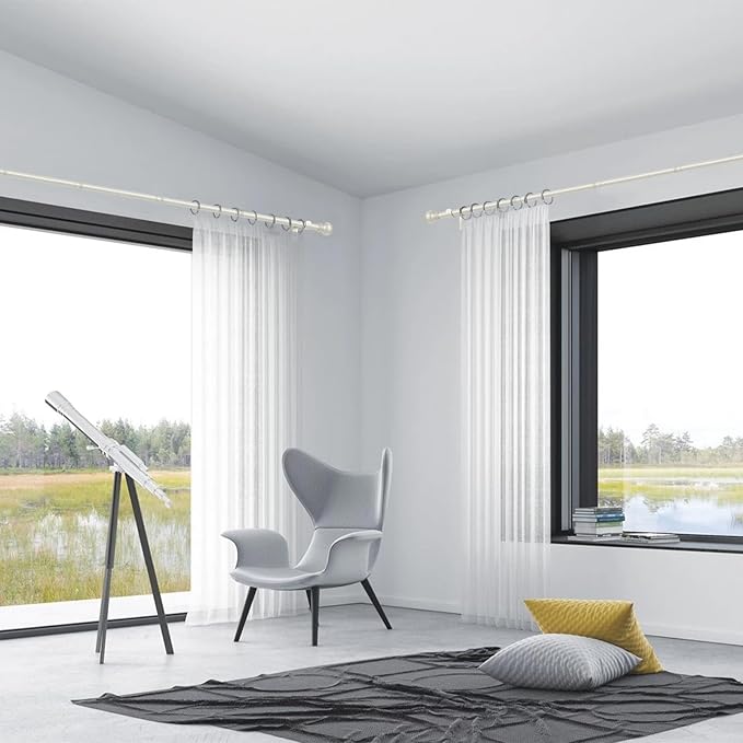 Thestoa Nickel Curtain Rods for Windows 48 to 84-92 Inch, Stainless Steel Long - Image 4