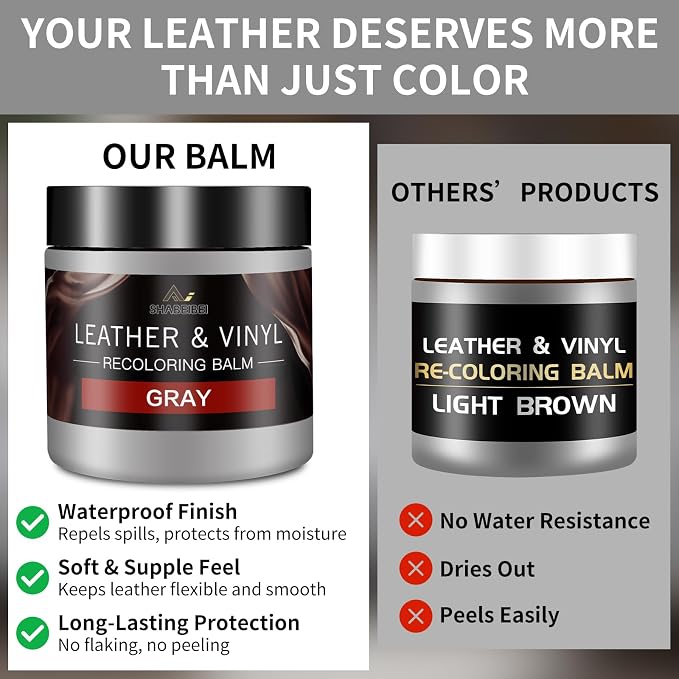 Leather Recoloring Balm with 100ml Mink Oil, Car Seats, Dye & Restorer - Image 2
