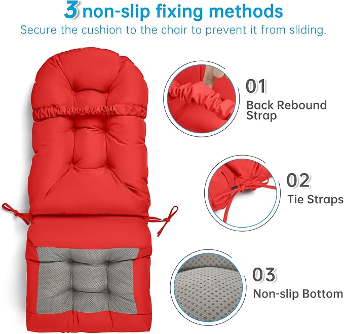 Adirondack Chair Cushion Tufted Waterproof Outdoor Rocking Chair Cushions - Image 3
