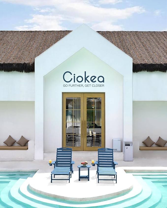 Ciokea Outdoor Chaise Lounge Chair Set of 2, Patio Lounge Chairs - Image 2