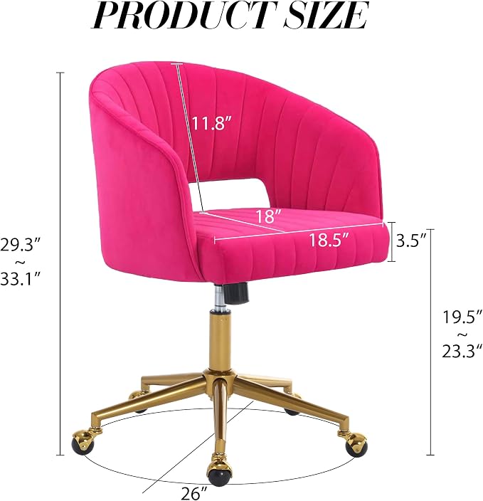 Home Office Chair Swivel Velvet Desk Chair Accent Armchair Upholstered Modern - Image 3