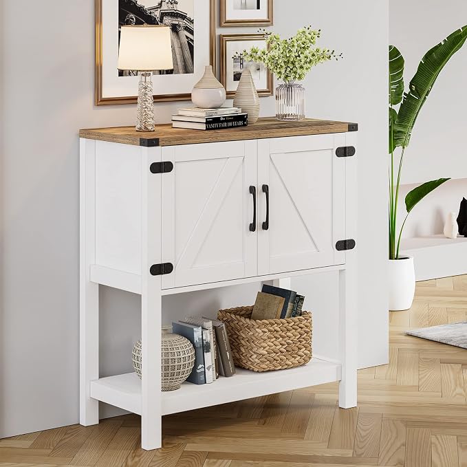 Mufico Console Table Coffee Bar Cabinet Sofa Table, 31.5 L x 13.8 D x 34.65 H - Image 8