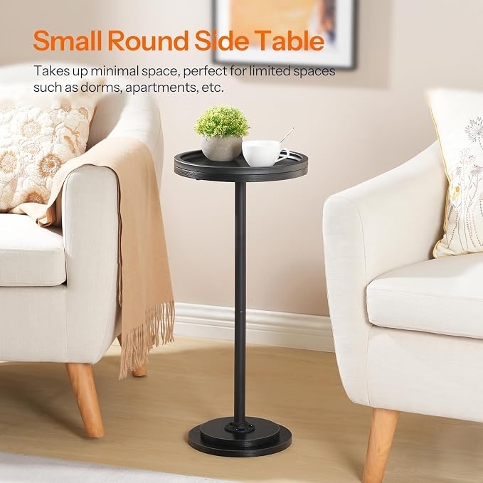 HOOBRO Small Round Side Table, Drink Table, Coffee Martini Table - Image 4