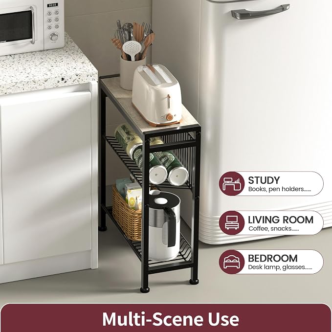 Narrow Side Table for Small Space, 3-Tier End Table - Image 4