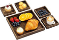 5-Piece Rustic Wooden Serving Tray Set, Handcrafted Nesting Trays by AzulHome