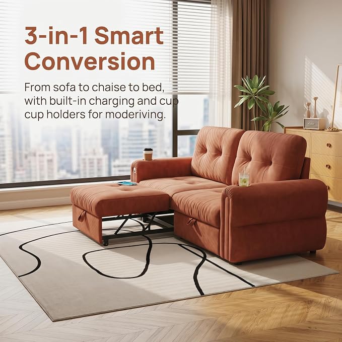 Convertible Couches, Queen Size Pull Out Sofa Bed - Image 6