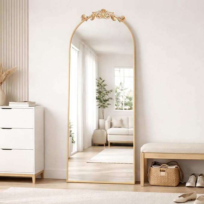 MISSDAY Vintage Baroque Full Length Mirror, Full Metal Frame Stand Up Retro - Image 9