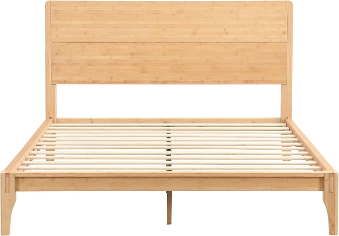 Merax Full Size Bamboo Platform Bed, Mid-Century Modern Bed Frame - Image 6