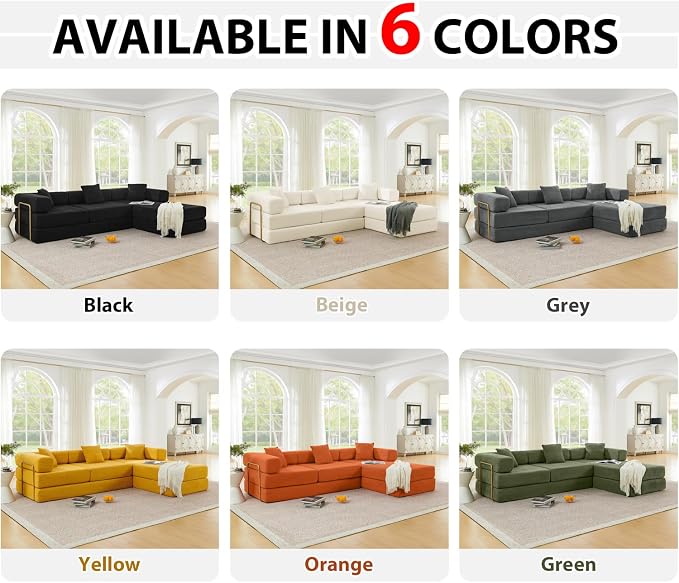 HANXIN 108" Modular Sectional Sofa, Futon Convertible Sofa Bed, Oversized - Image 7