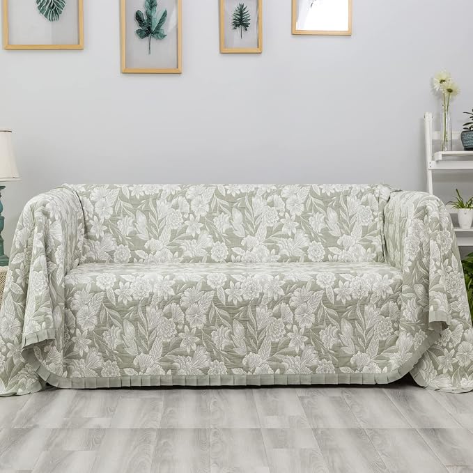 GLORY SEASON Sofa Cover Luxury Jacquard Stylish Embroidery Ruffle, Vintage Sofa - Image 5
