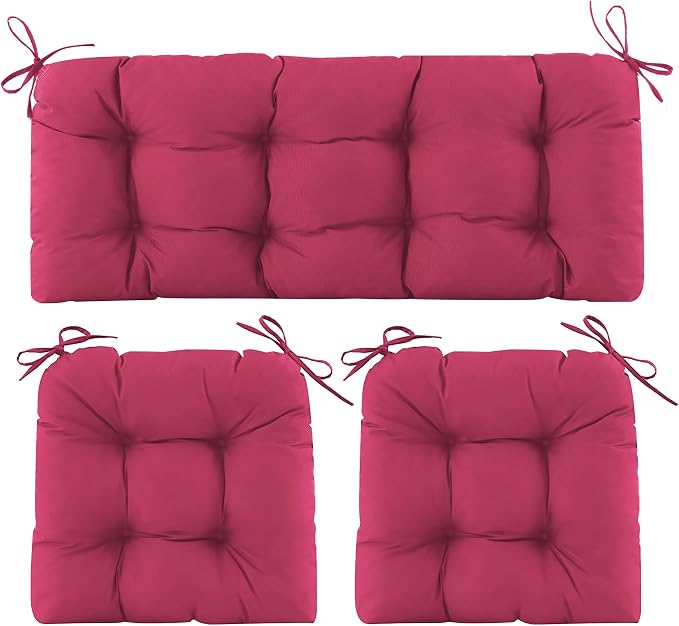 Wicker Chair Cushions of 3 Pieces, Waterproof Cushions by Aegisun