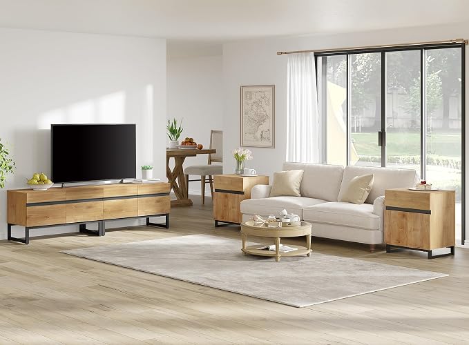 WAMPAT Modern TV Stand for 50-75 Inch TVs, Wood Entertainment Center - Image 8