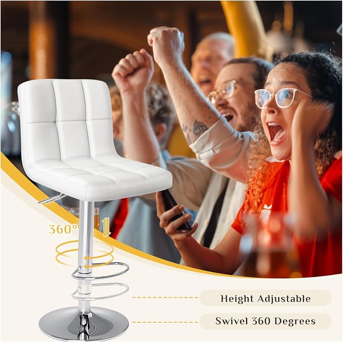 DUMOS Bar Stools Set of 4, 24 inch Counter Height Bar Stools, Upholstered - Image 3