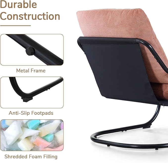 Peace nest Modern Accent Chair, Soft Upholstered Armchair - Image 6