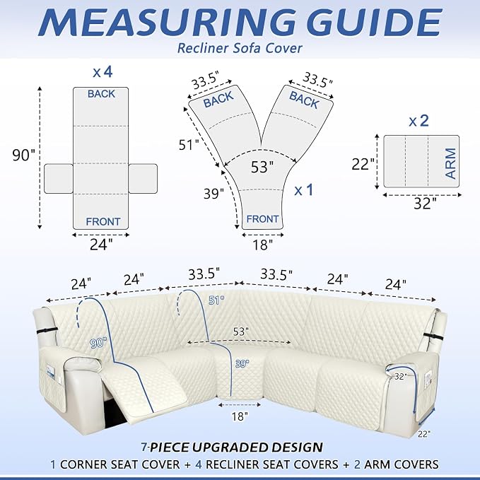 Arfntevss Recliner Sectional Couch Covers 1OO% Waterproof L Shape Sofa Cover - Image 2