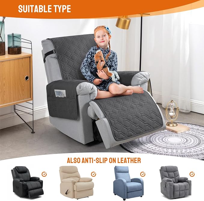 VANSOFY 100% Waterproof Recliner Chair Covers, Recliner Cover Non-Slip Dog - Image 5
