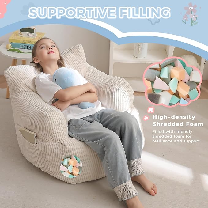 MAXYOYO Kids Bean Bag Chair, Stuffed Toddler Bean Bag Sofa - Image 3