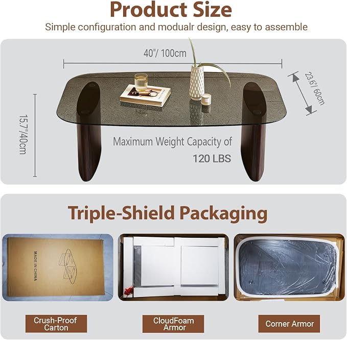 Modern Glass Coffee Table, Coffee Table - Image 4
