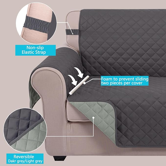 U-NICE HOME Recliner Chair Covers Reversible Chair Cover Pet Covers - Image 3