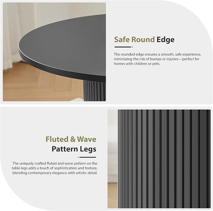31.5" Round Dining Table for 2-4, Modern Kitchen Table - Image 4
