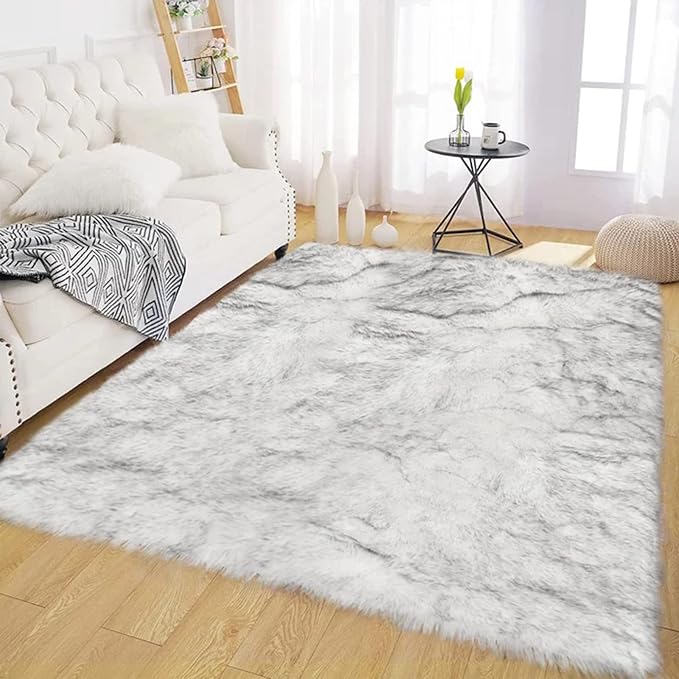 Latepis 6x9 Faux Sheepskin Rug for Living Room Fluffy Washable Rugs for Bedroom by Latepis