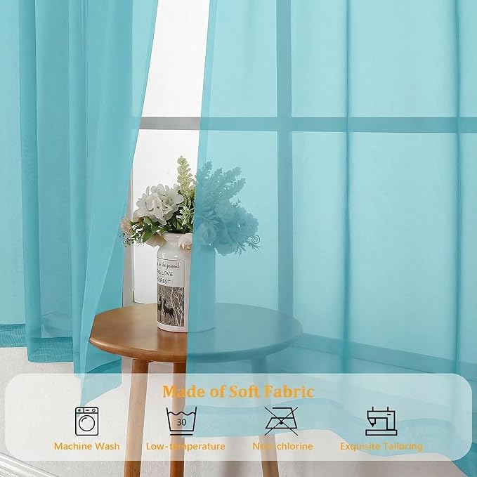 Gwine Short Kitchen Sheer Curtains 30 Inch Length - Image 7