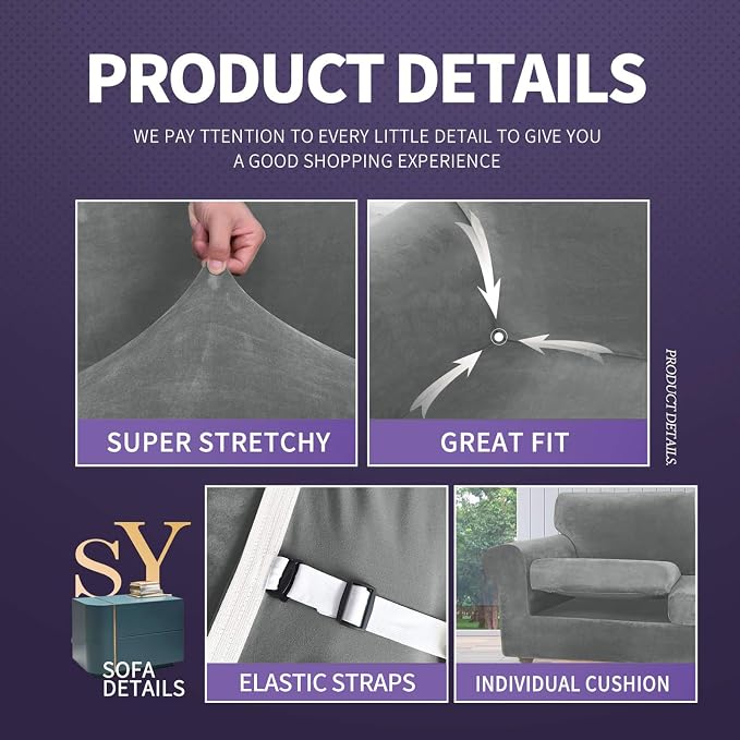 ZNSAYOTX Luxury Velvet Chair Slipcovers - Image 4