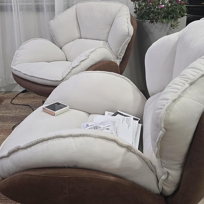 BESTANO Swivel Accent Chair, Chenille Upholstered Modern Living Room Chair - Image 3