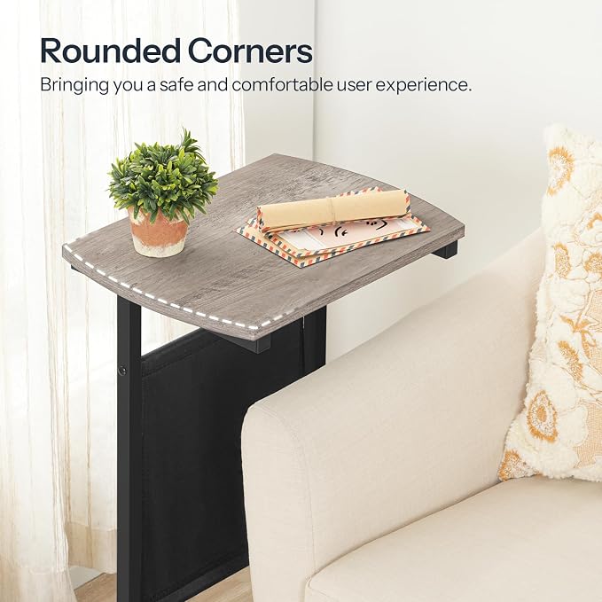 HOOBRO C Shaped End Table, 28.3" Side Table - Image 7