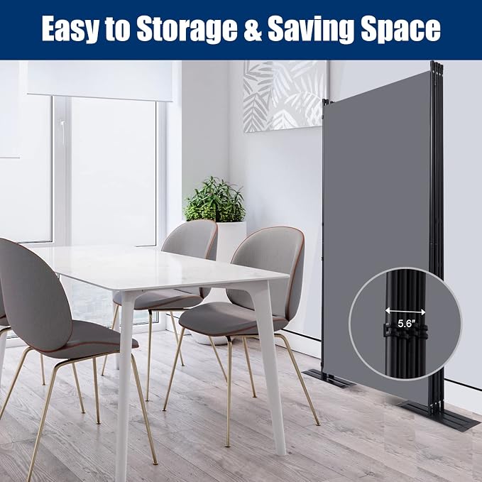 Room Divider 6FT Portable Room Dividers and Folding Privacy Screens, 4 Panel - Image 4