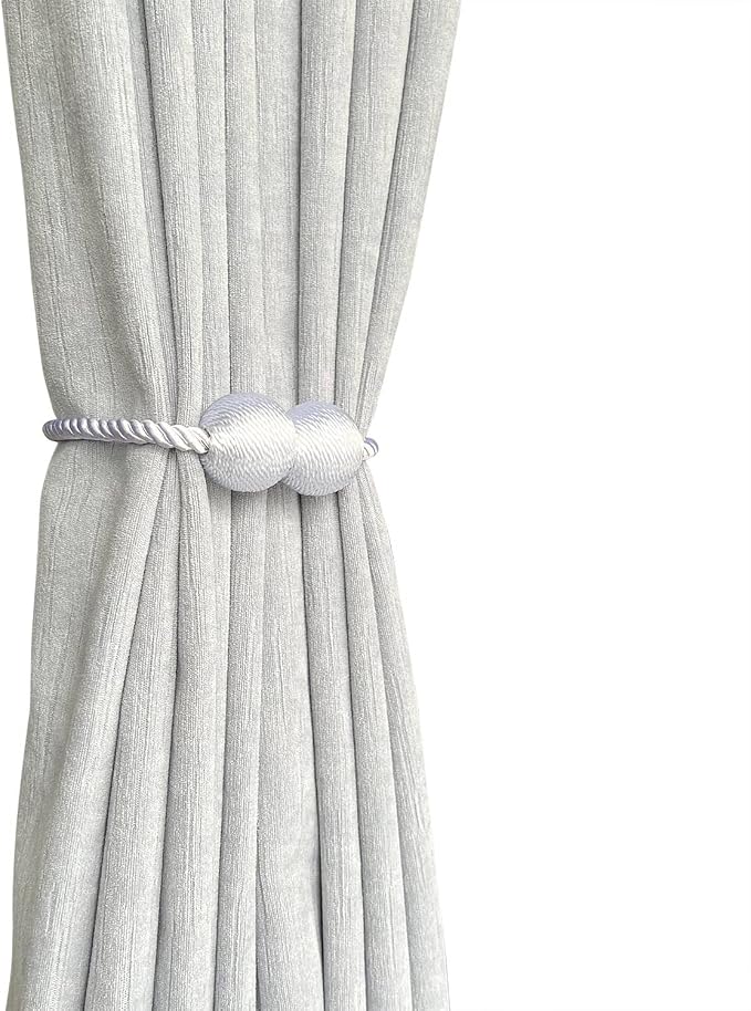 Melaluxe 6 Pack Magnetic Curtain Tiebacks, Decorative Curtain Holdbacks - Image 2