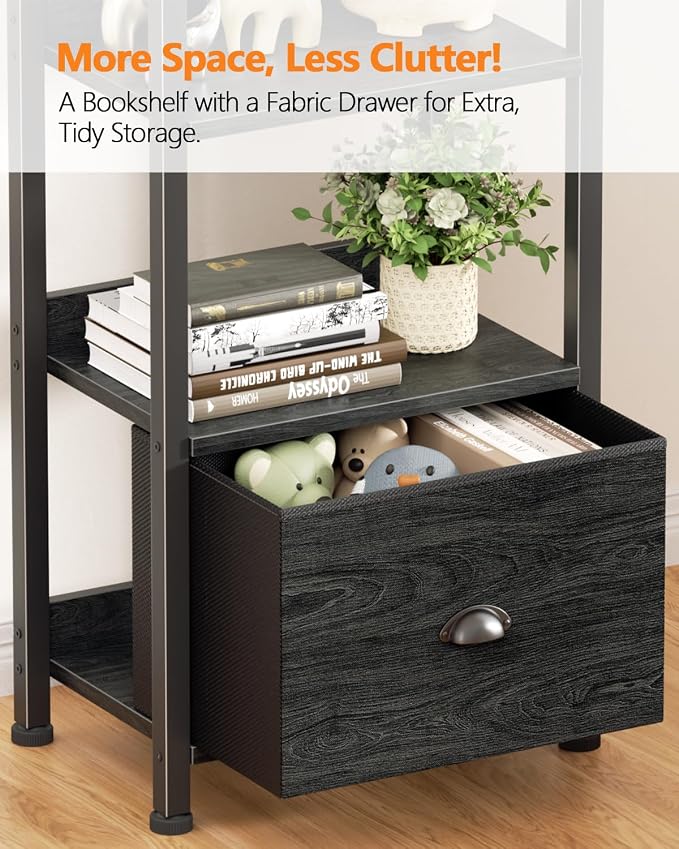 Furologee Book Shelf Set of 2, 6 Tier Tall Shelf - Image 6