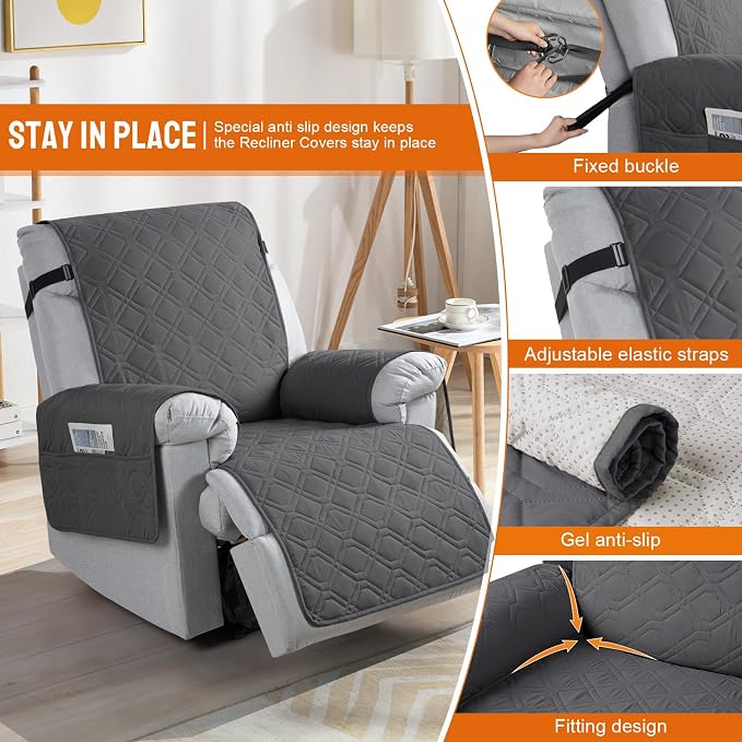 VANSOFY 100% Waterproof Recliner Chair Covers, Recliner Cover Non-Slip Dog - Image 3
