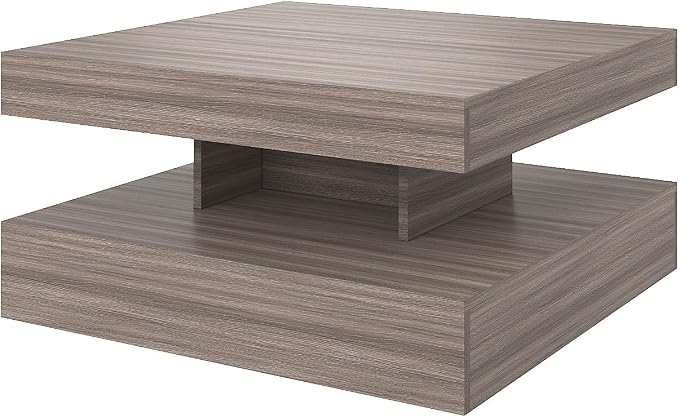 HedoAjim LED Coffee Table for Living Room, Living Room Table 2-Tier Square - Image 3