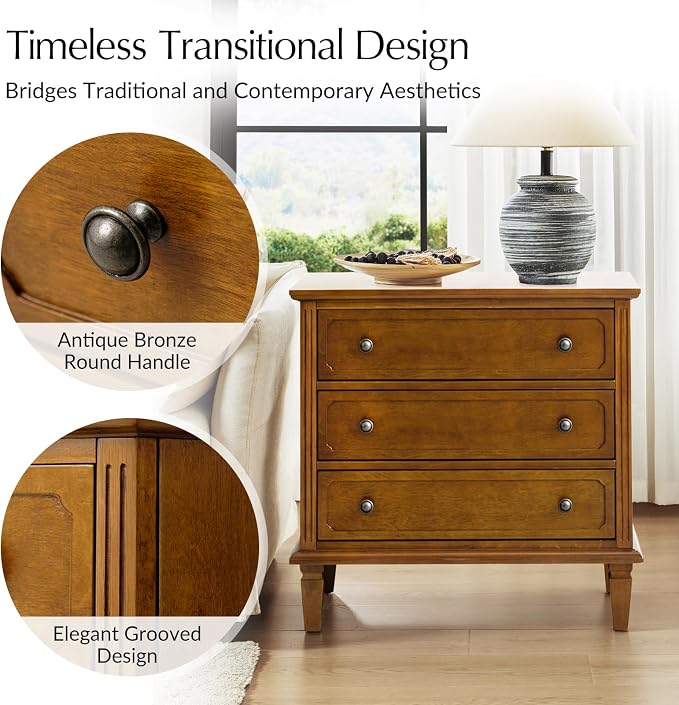 HULALA HOME 3 Drawer End Table - Image 6