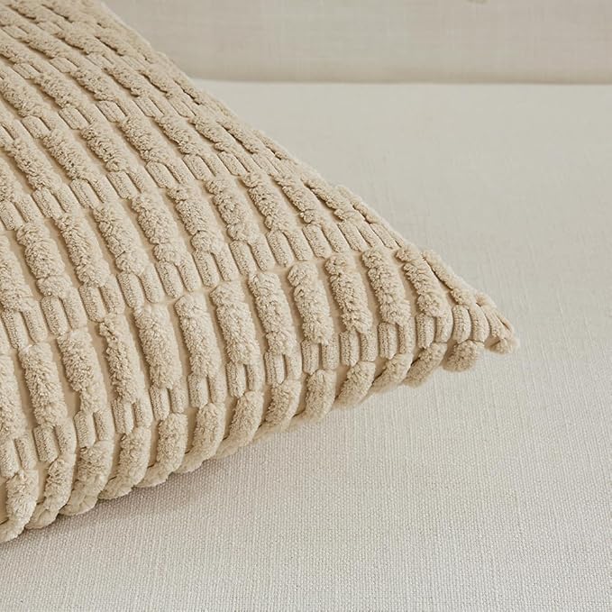 Fancy Homi 4 Packs Tan Decorative Throw Pillow Covers 12x24 Inch - Image 4
