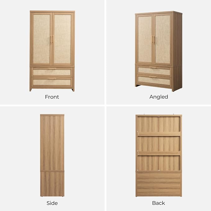 SICOTAS Larger Armoire Wardrobe Closet, Boho Armoire Clothes Organizer - Image 6