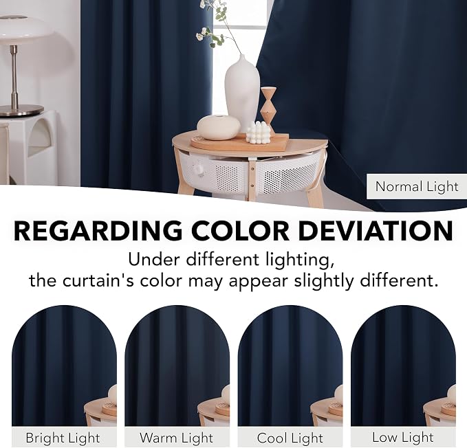 Deconovo Back Tab and Rod Pocket Drapes and Curtains Short Blackout Curtains - Image 6