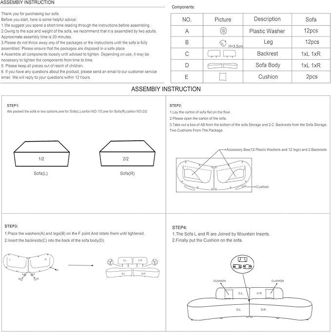 Container Furniture Direct 132" Curved Sofa - Image 10