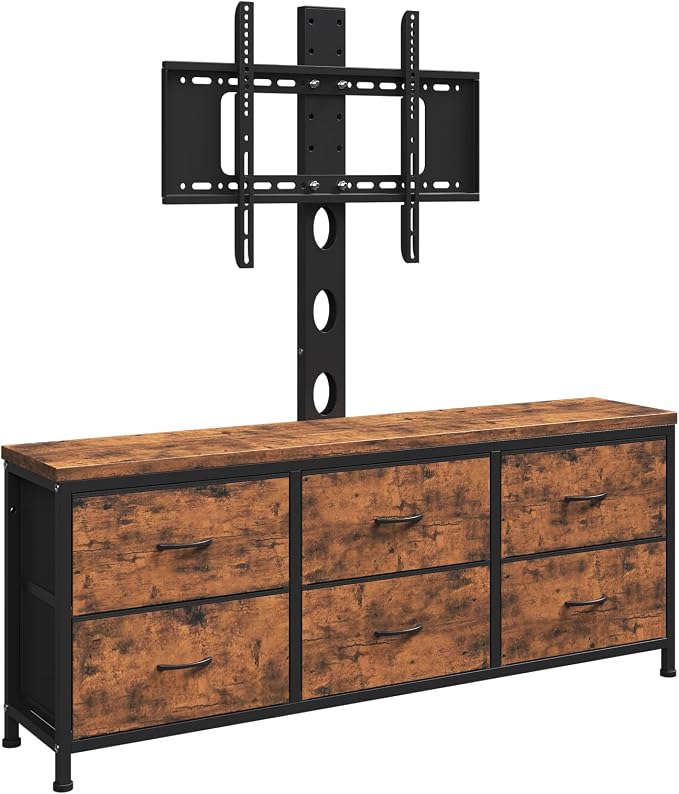 TV Stand with Mount, Fabric Dresser with 6 Drawers - Image 9
