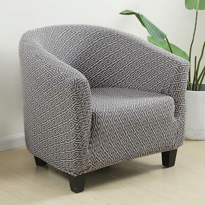 SearchI Club Chair Slipcover Stretch Barrel Chair Covers Printed Tub Chair - Image 8